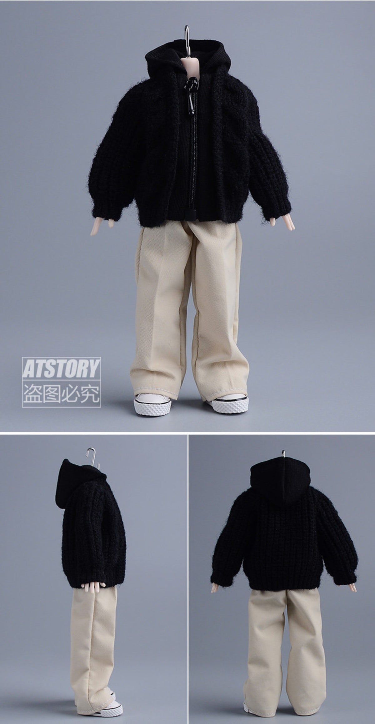 Custom 1/12 Clothing Accessories Knitted Cardigan for 1/12 scale action figures