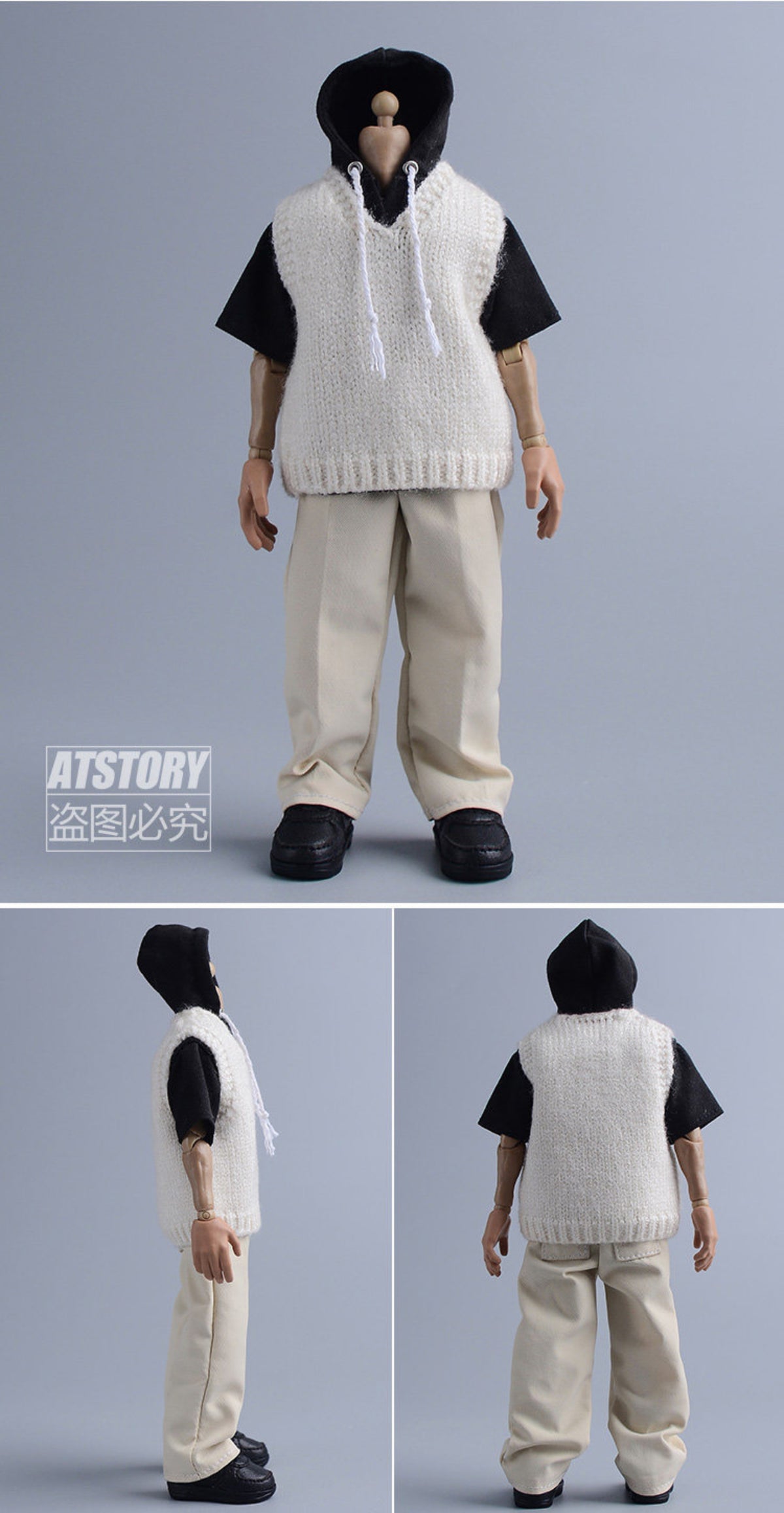 Custom 1/12 Clothing Accessories Sweater Vest for 1/12 Scale Strong Body