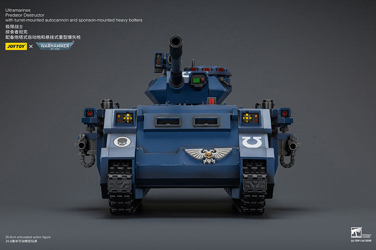 (Pre-Order) Warhammer 40k Ultramarines Predator Destructor with turret-mounted autocannon and sponson-mounted heavy bolters