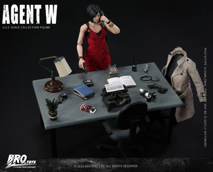 (Pre-Order) Brotoys 1/12 Agent W LR016 action figure with bonus and office DLC diorama