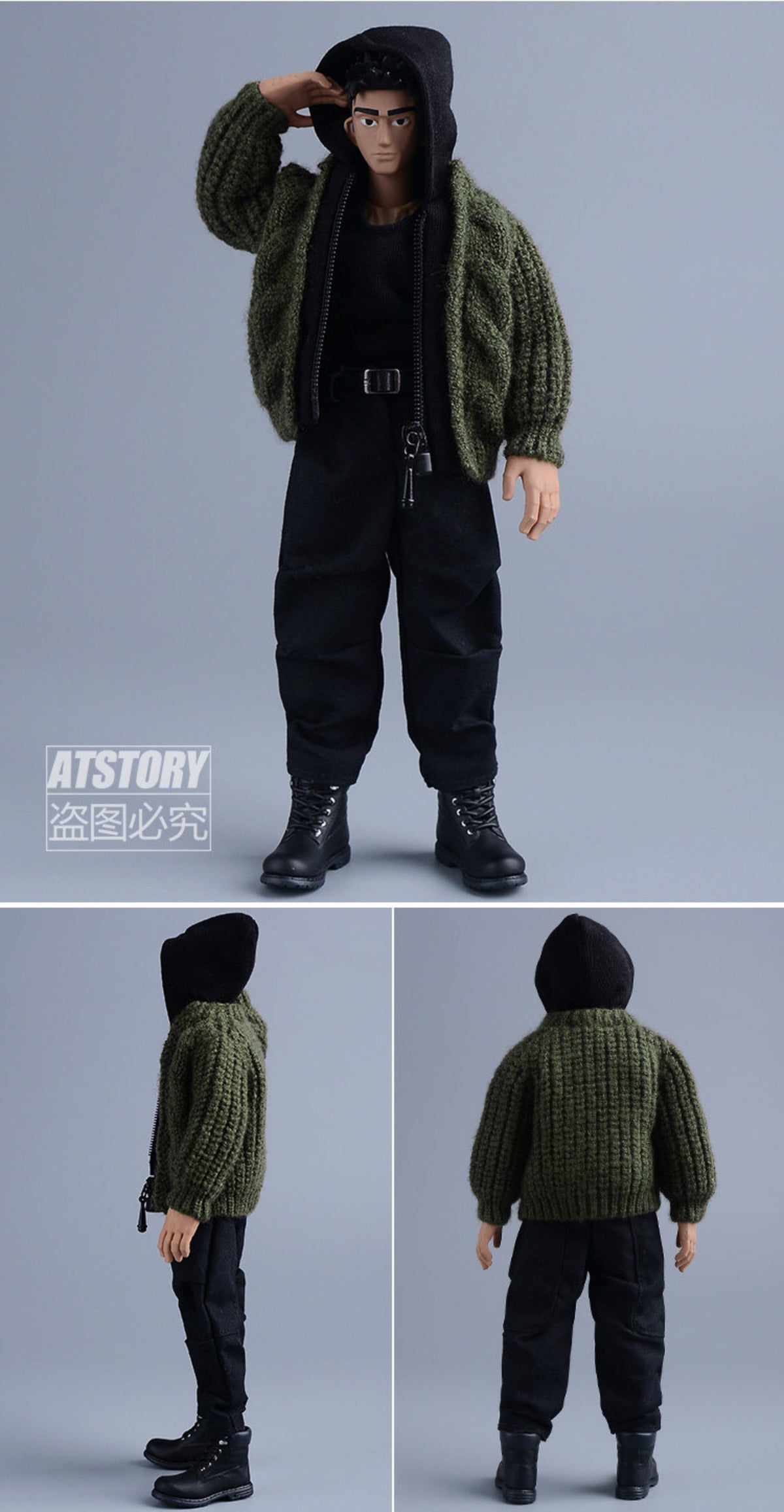 Custom 1/12 Clothing Accessories Knitted Cardigan for 1/12 scale action figures