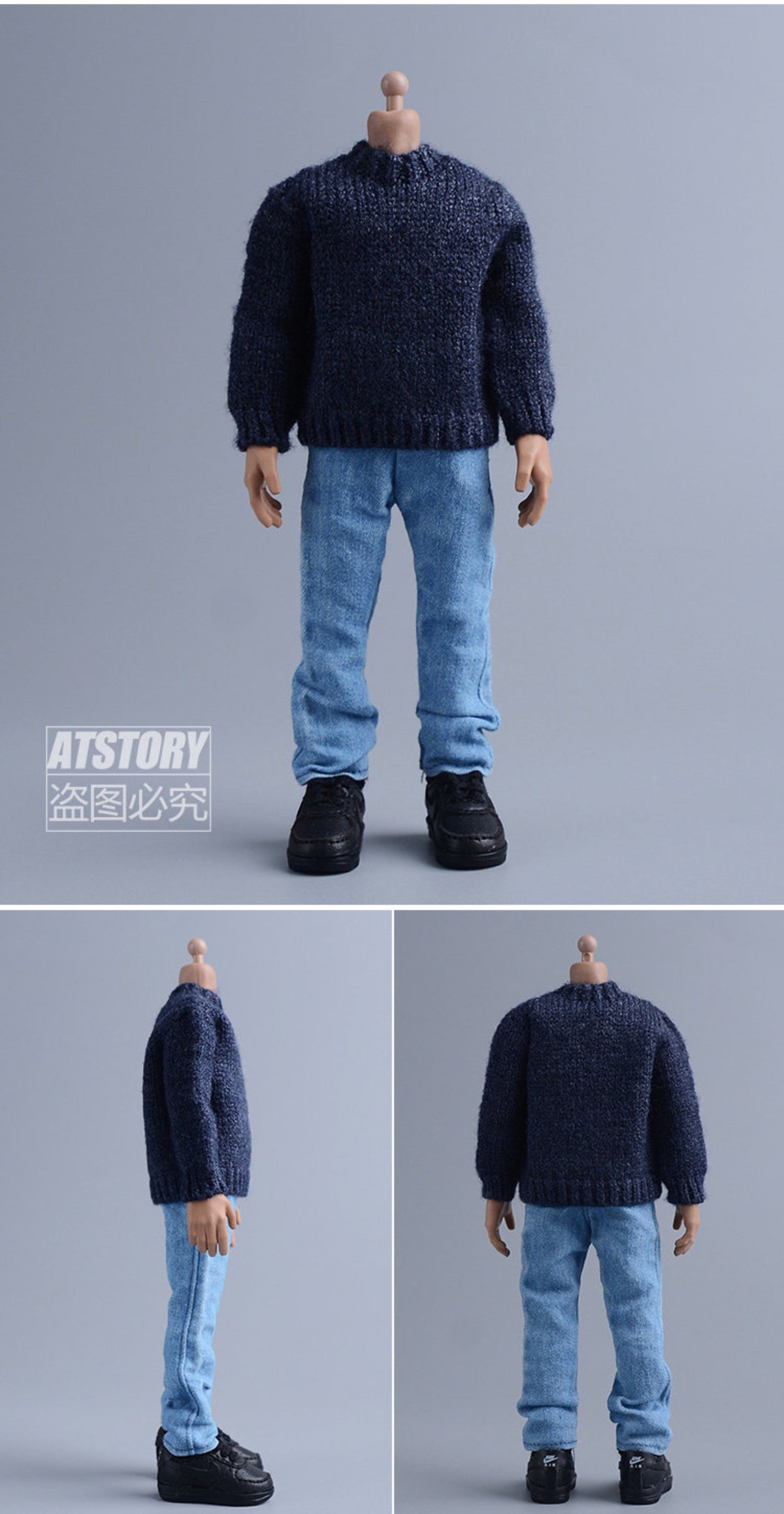 Custom 1/12 Clothing Accessories Sweater for 1/12 Scale Strong Body