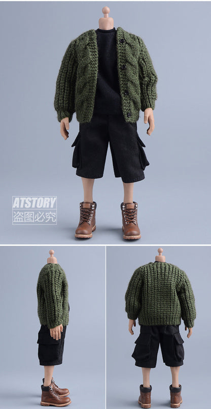 Custom 1/12 Clothing Accessories Knitted Cardigan for 1/12 scale action figures