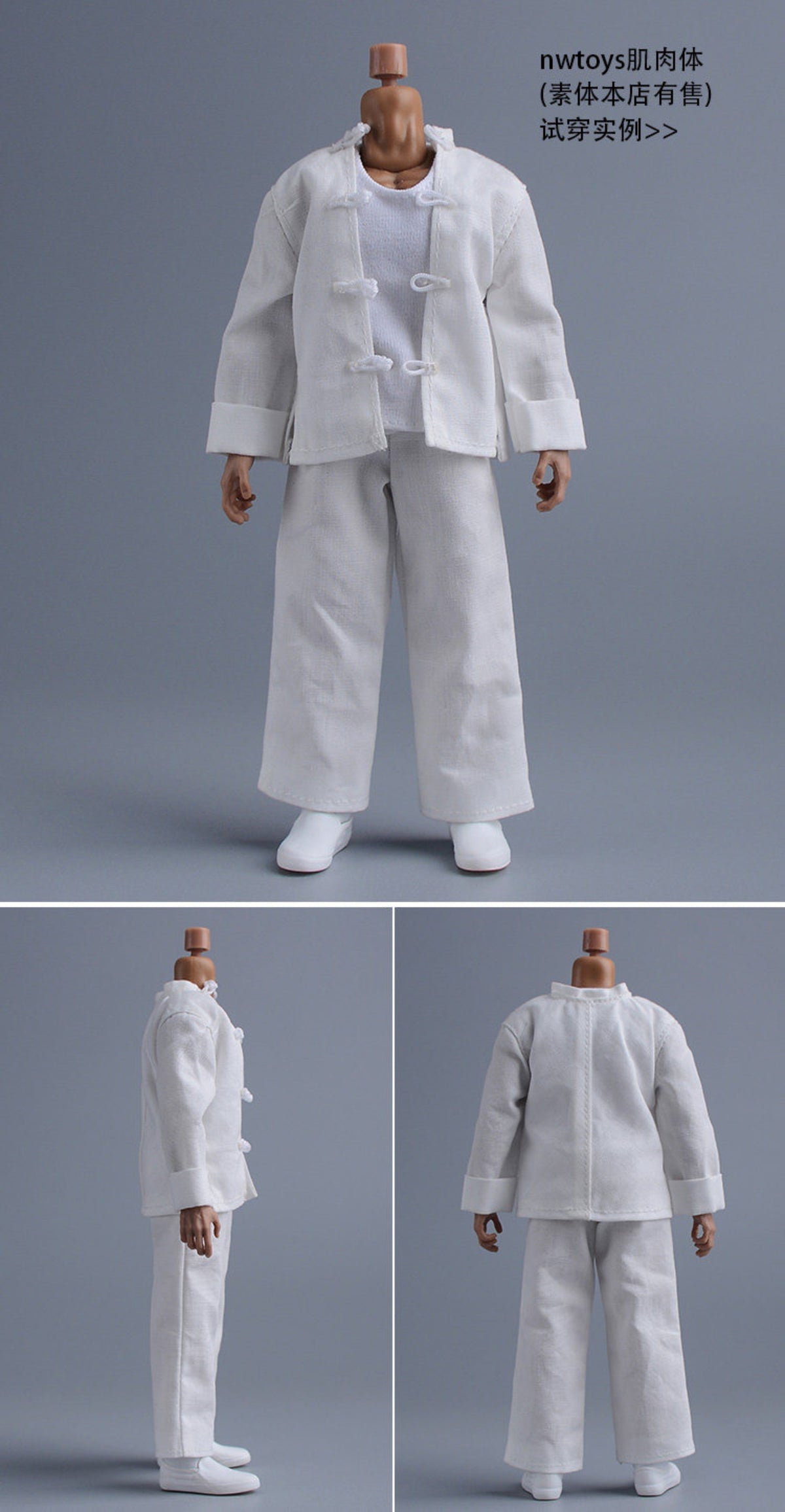 Custom 1/12 Clothing Accessories Kong Fu Shoes for 1/12 scale action figures