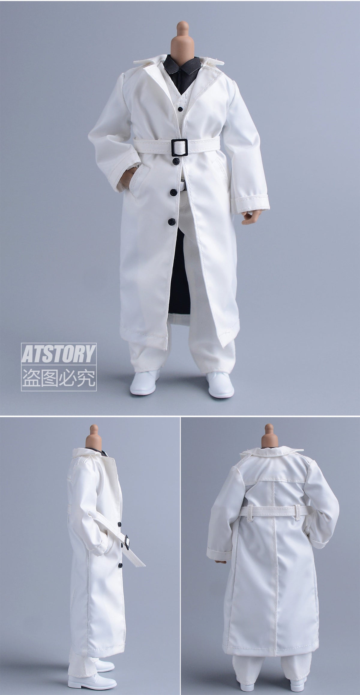 Custom 1/12 Clothing Accessories Trench Coat for 1/12 Scale Action Figure