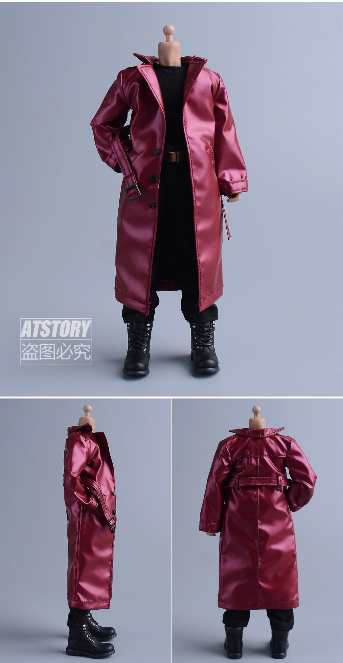 Custom 1/12 Clothing Accessories Trench Coat for 1/12 Scale Action Figure