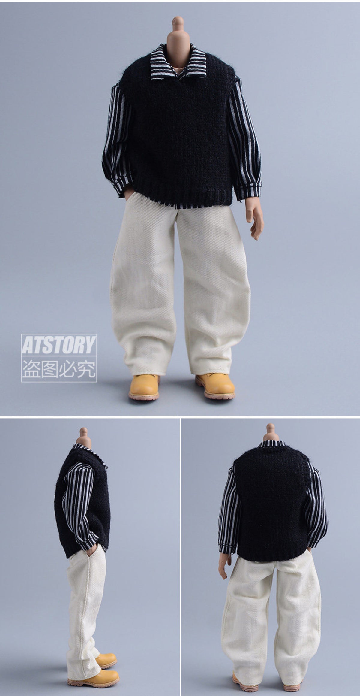Custom 1/12 Clothing Accessories Pants for 1/12 Scale Action Figure