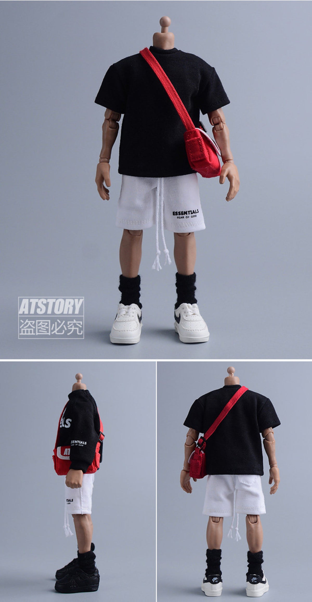 Custom 1/12 Clothing Accessories Bag for 1/12 Scale Action Figure
