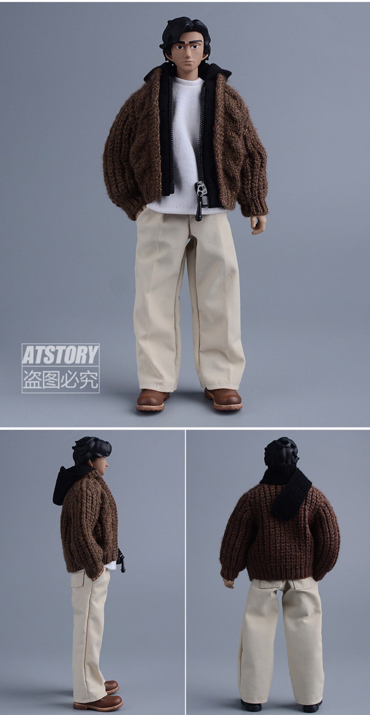 Custom 1/12 Clothing Accessories Knitted Cardigan for 1/12 scale action figures