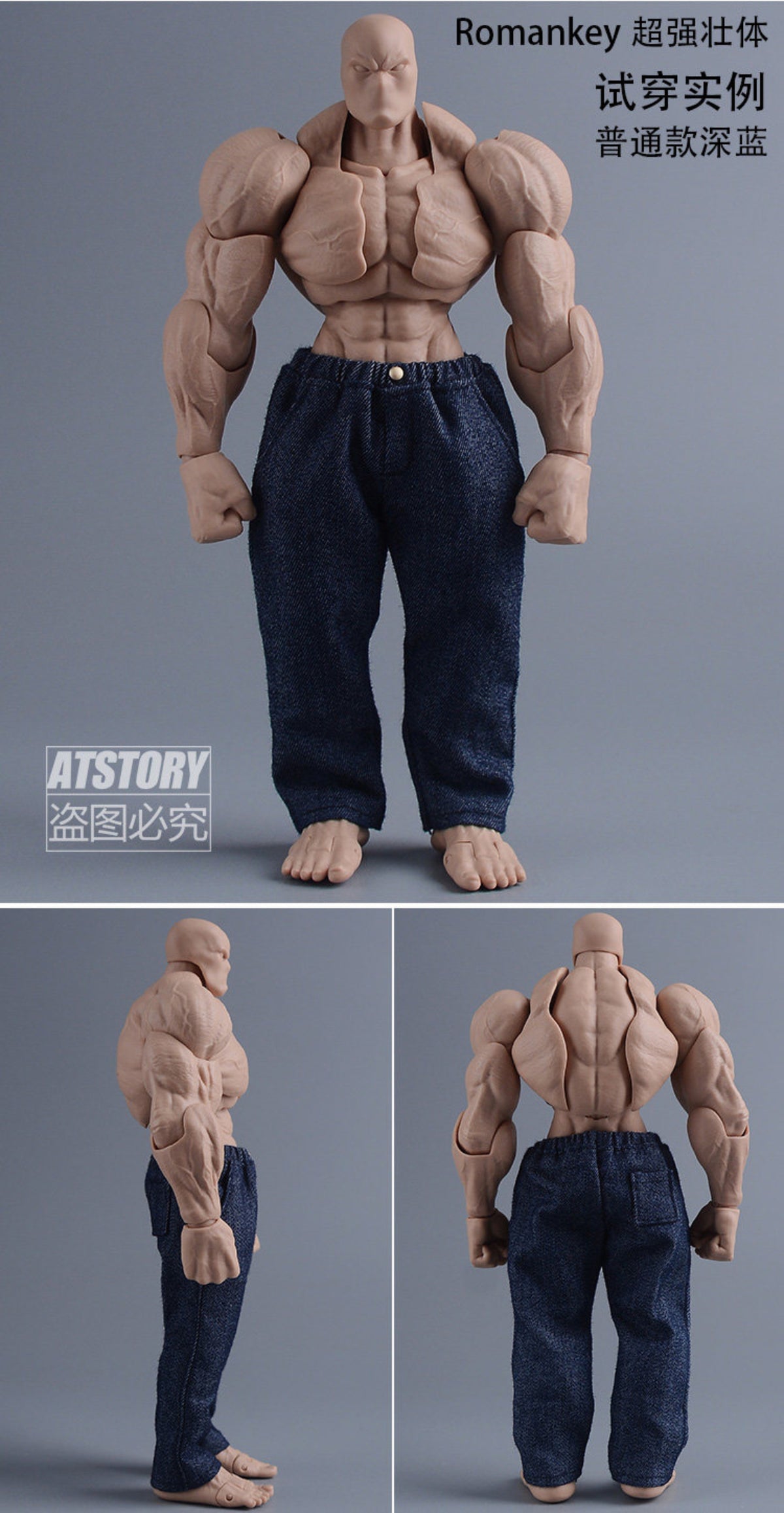 Custom 1/12 Clothing Accessories Jeans for 1/12 Scale Strong Body