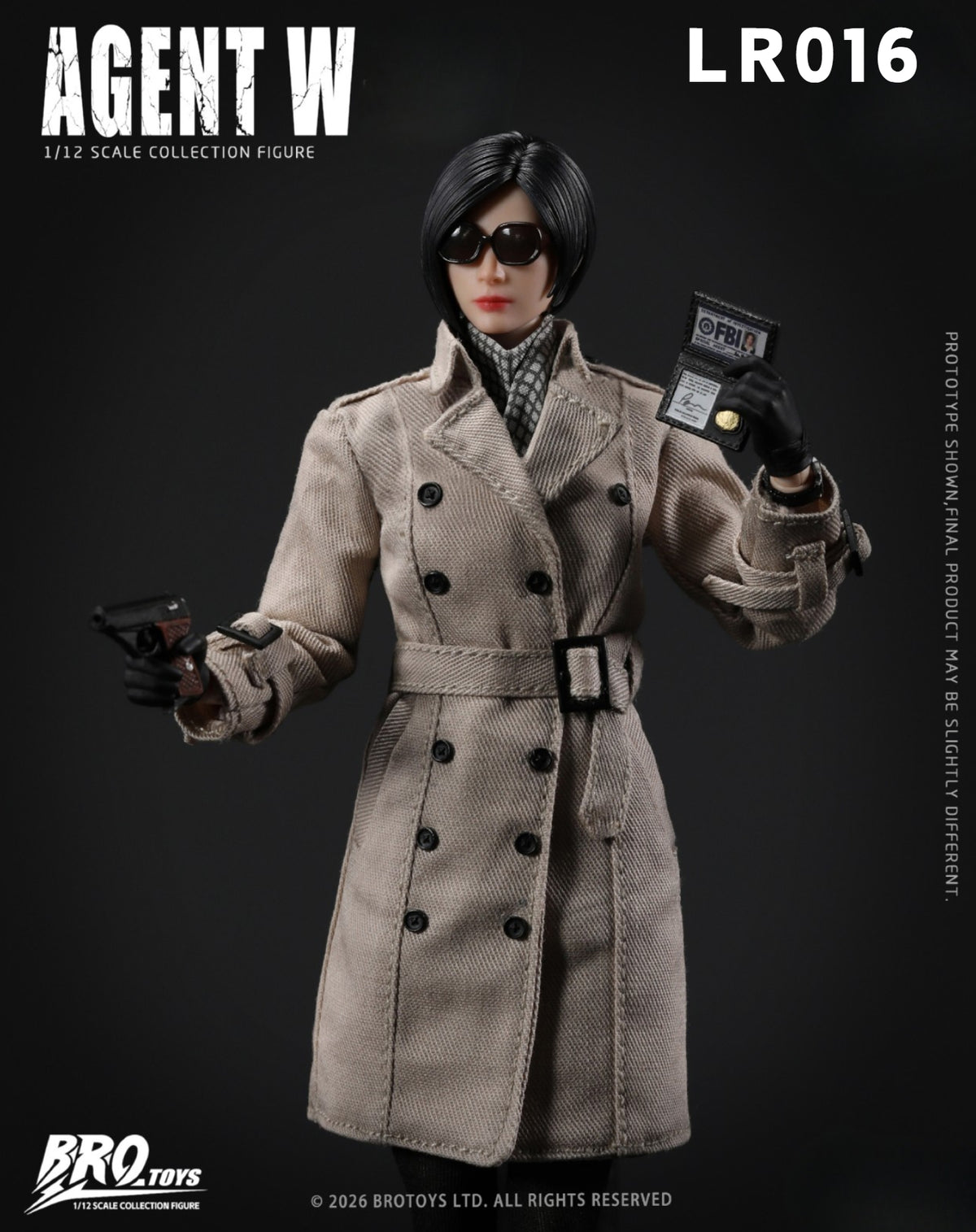 (Pre-Order) Brotoys 1/12 Agent W LR016 action figure with bonus and office DLC diorama