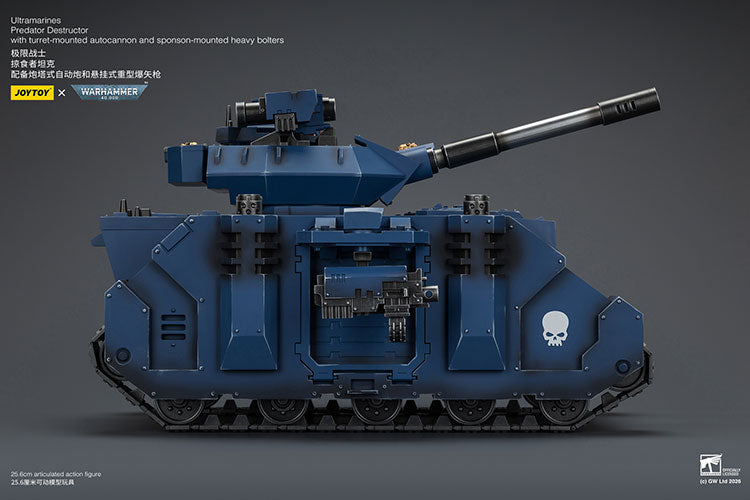 (Pre-Order) Warhammer 40k Ultramarines Predator Destructor with turret-mounted autocannon and sponson-mounted heavy bolters