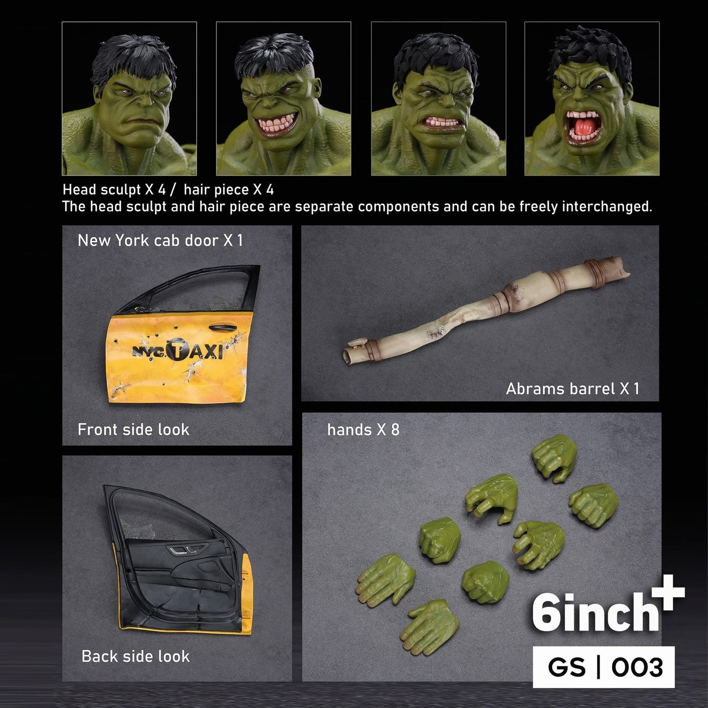 (Pre-Order) 6inch Plus Green Golem GS003 1/12 Hulk Action Figure