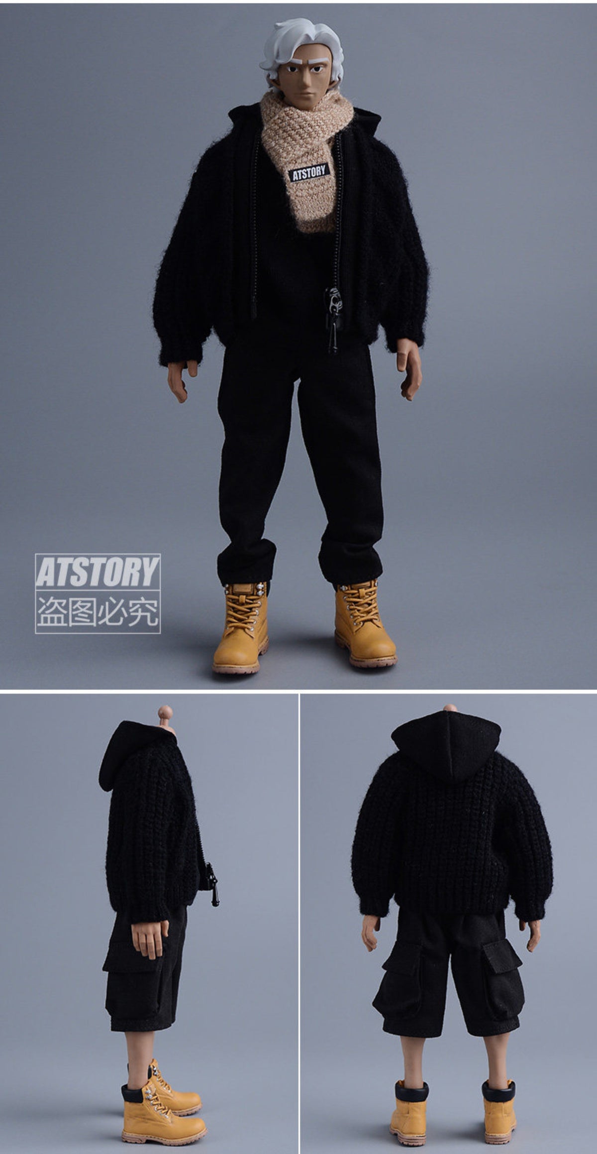 Custom 1/12 Clothing Accessories Knitted Cardigan for 1/12 scale action figures