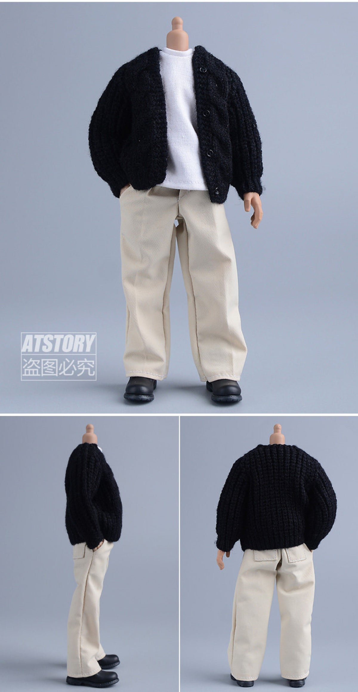 Custom 1/12 Clothing Accessories Knitted Cardigan for 1/12 scale action figures