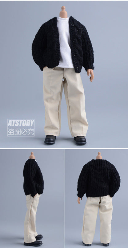 Custom 1/12 Clothing Accessories Knitted Cardigan for 1/12 scale action figures