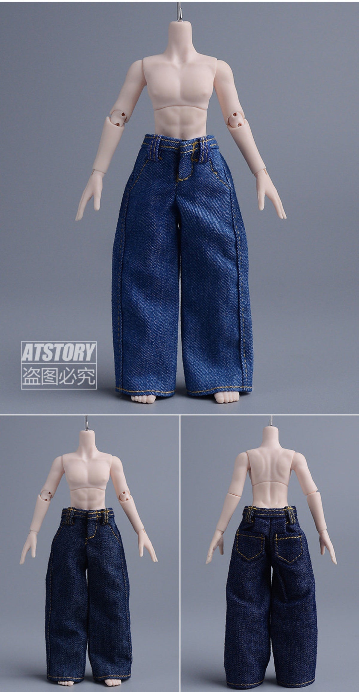 Custom 1/12 Clothing Accessories Jeans for 1/12 scale action figures