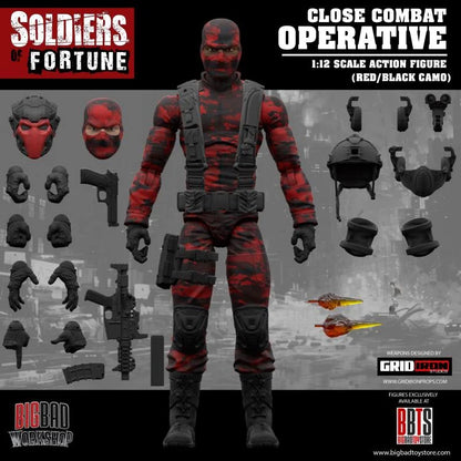 (Pre-Order) Soldiers of Fortune Close Combat Operative (Red/Black Camo) 1/12 Scale Action Figure