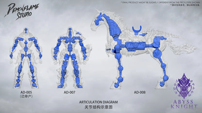 (Pre-Order) Demonflame Studio 1/12 Darksiders Abyss Knight Apocalypse & Despair Cyan Steed Set of 2