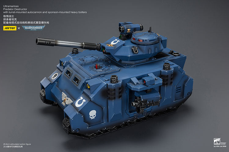 (Pre-Order) Warhammer 40k Ultramarines Predator Destructor with turret-mounted autocannon and sponson-mounted heavy bolters
