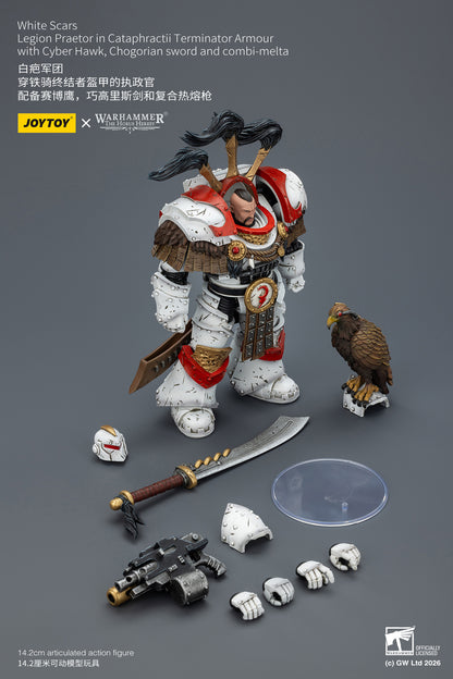 (Pre-Order) Warhammer 40k White Scars Legion Praetor in Cataphractii Terminator Armour with Cyber Hawk, Chogorian sword and combi-melta