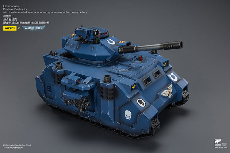 (Pre-Order) Warhammer 40k Ultramarines Predator Destructor with turret-mounted autocannon and sponson-mounted heavy bolters