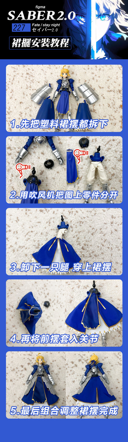 Custom 1/12 Clothing for figma Fate Saber 2.0 Battle Version