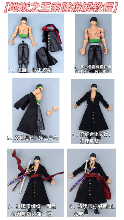 Custom 1/12 Clothing for SHF One Piece Roronoa Zoro King of Hell