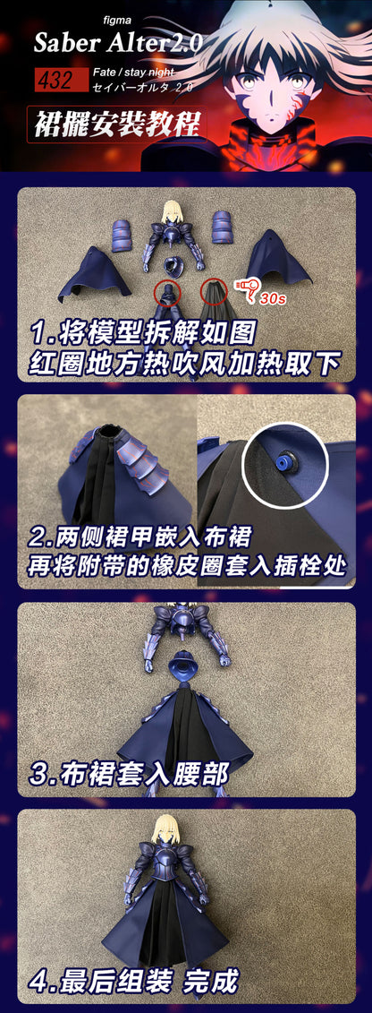 Custom 1/12 Clothing for figma Fate Night Saber Alter 2.0