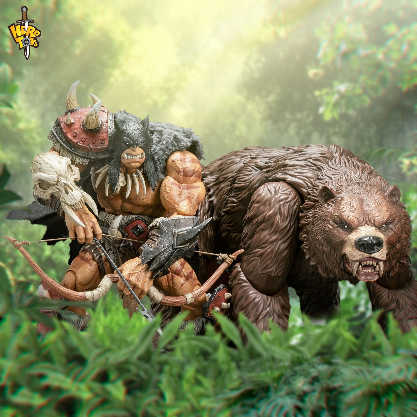 (Pre-Order) Hero Toys 1/10 Tribal Hunter Orc tracker and war bear action figure