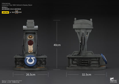 (Pre-Order) Warhammer 40k Ultramarines Lieutenant Titus' MKX Helmet & Display Stand