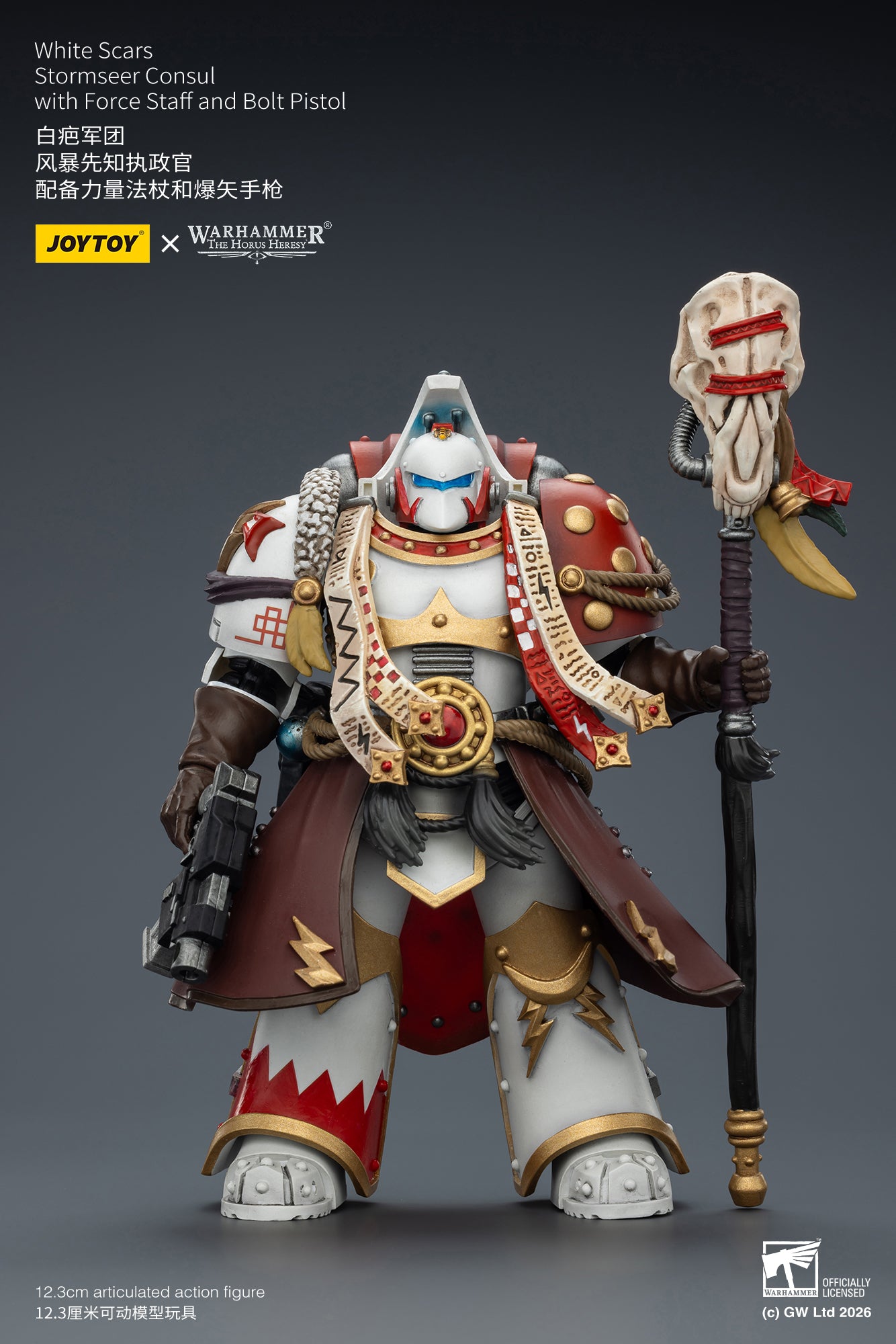 (Pre-Order) Warhammer 40k White Scars Stormseer Consul with Force Staff and Bolt Pistol