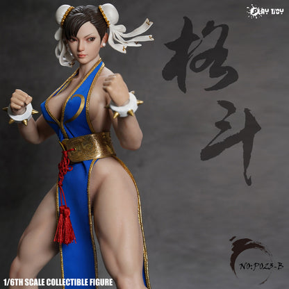 (Pre-Order) PLAY TOY P023-A Street Female Godness Fighter Chun-Li 2.0 1/6 Figure Blue