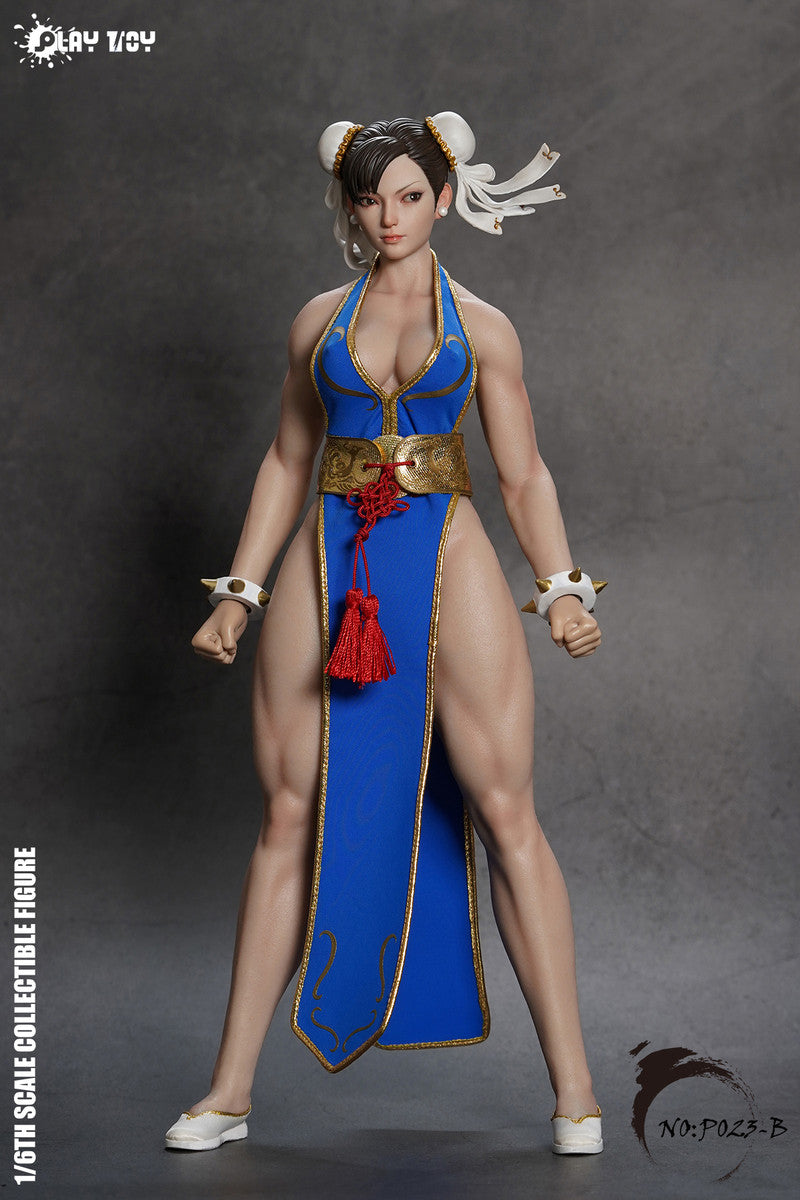 (Pre-Order) PLAY TOY P023-A Street Female Godness Fighter Chun-Li 2.0 1/6 Figure Blue