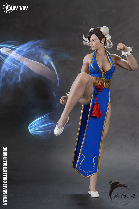 (Pre-Order) PLAY TOY P023-A Street Female Godness Fighter Chun-Li 2.0 1/6 Figure Blue
