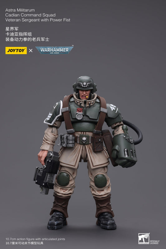 Warhammer 40K Astra Militarum Cadian Command Squad Veteran Sergeant with Power Fist (In Stock)