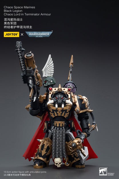 Warhammer 40K Chaos Space Marines Black Legion Chaos Lord in Terminator Armour (In Stock)