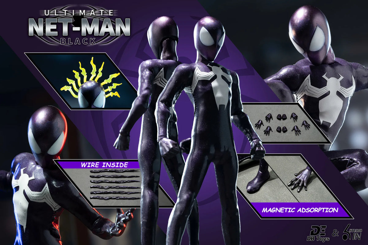Ultimate Netman DBToys X 6in Studio- Ultimate Netman 1/12 Action Figure (Black Symbiote ...