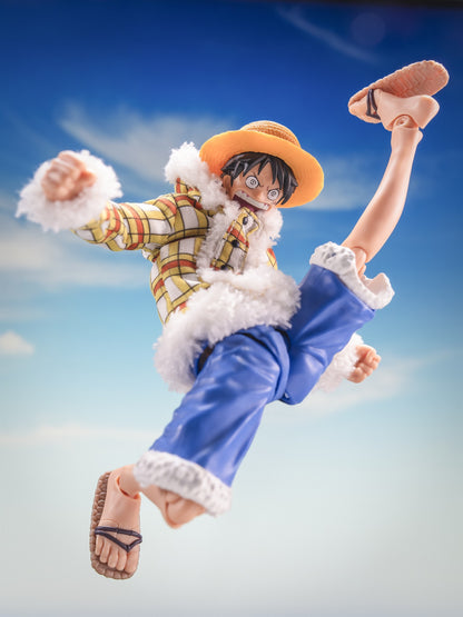 Custom 1/12 Clothing Accessories Clothes for S.H.Figuarts Luffy Dressrosa Plaid Outfit
