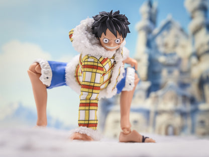 Custom 1/12 Clothing Accessories Clothes for S.H.Figuarts Luffy Dressrosa Plaid Outfit
