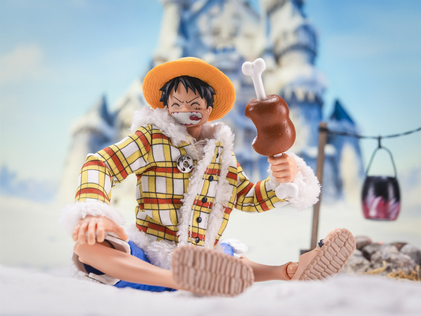 Custom 1/12 Clothing Accessories Clothes for S.H.Figuarts Luffy Dressrosa Plaid Outfit