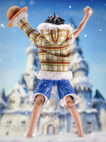 Custom 1/12 Clothing Accessories Clothes for S.H.Figuarts Luffy Dressrosa Plaid Outfit