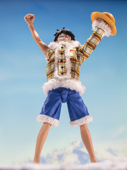 Custom 1/12 Clothing Accessories Clothes for S.H.Figuarts Luffy Dressrosa Plaid Outfit