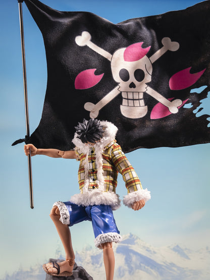 Custom 1/12 Clothing Accessories Clothes for S.H.Figuarts Luffy Dressrosa Plaid Outfit