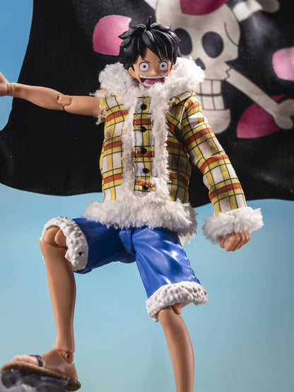 Custom 1/12 Clothing Accessories Clothes for S.H.Figuarts Luffy Dressrosa Plaid Outfit