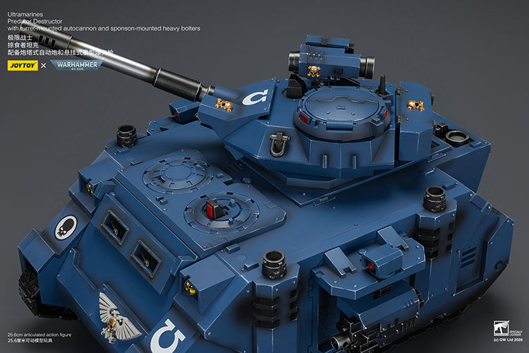 (Pre-Order) Warhammer 40k Ultramarines Predator Destructor with turret-mounted autocannon and sponson-mounted heavy bolters