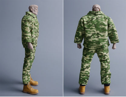 Custom 1/12 Clothing Accessories Military Uniform for 1/12 Scale Strong Body