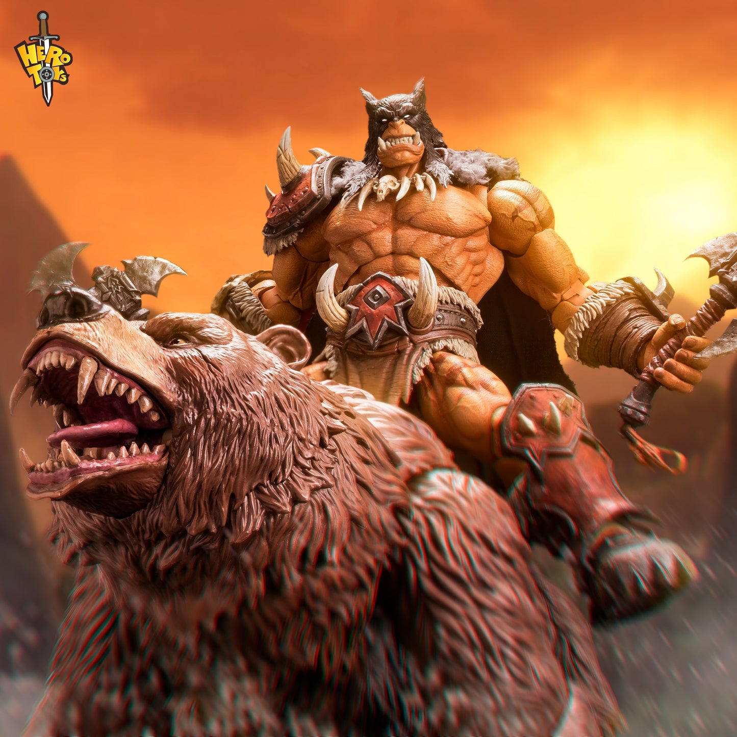 (Pre-Order) Hero Toys 1/10 Tribal Hunter Orc tracker and war bear action figure