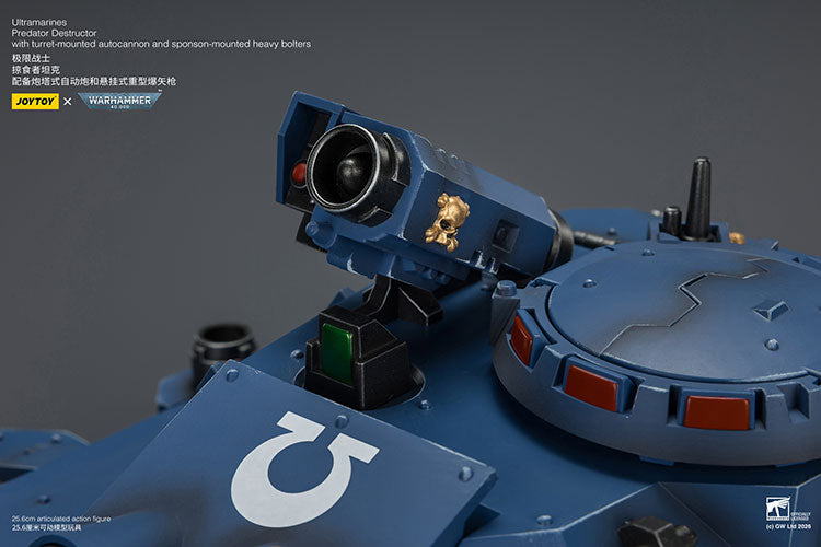 (Pre-Order) Warhammer 40k Ultramarines Predator Destructor with turret-mounted autocannon and sponson-mounted heavy bolters