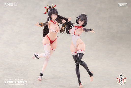 (Pre-Order) SUSHING studio 1/12 Battle Miko sisters Kikyo and Sakura action figure with bonus